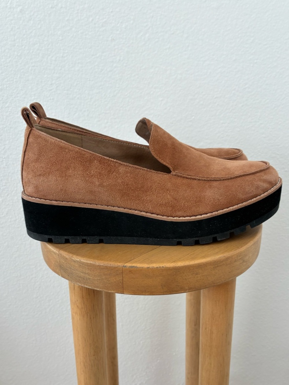 Eileen Fisher Suede Platform Loafers - Picture 3 of 10